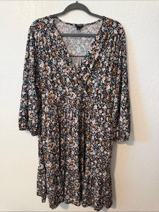 torrid Dresses & Skirts - torrid Black Floral V-Neck Midi Dress